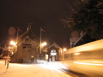 SX25862 Car driving through snow by Town Hall Llantwit Major.jpg
